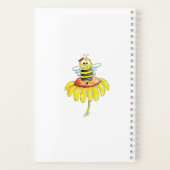 Kute Whimsical Bee op een Bloem Notitieboek (Achterkant)