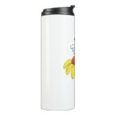 Kute Whimsical Bee op een Bloem Thermosbeker (Gedraaid links)