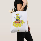 Kute Whimsical Bee op een Bloem Tote Bag (Dichtbij)
