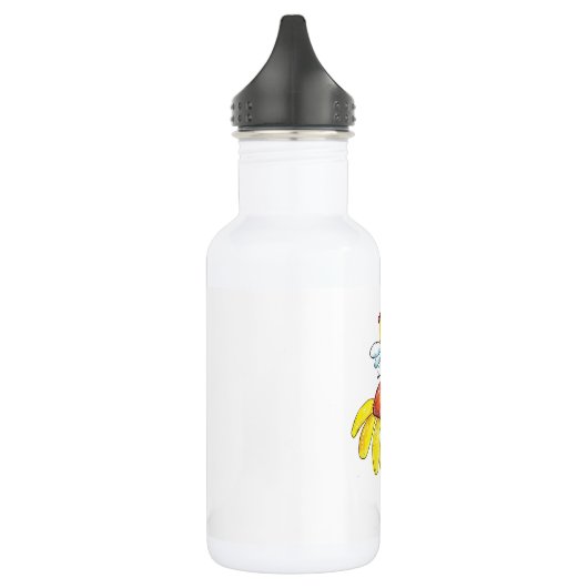 Kute Whimsical Bee op een Bloem Waterfles (Links)