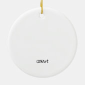 Kute Whimsical Bird op Beach Keramisch Ornament (Achterkant)