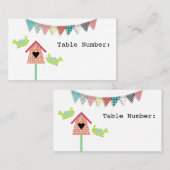 Kute Whimsical Birds and Birdhouse Table Number Plaatskaartje (Voorkant / Achterkant)