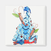 Kute Whimsical Fairy Shrimp and Tree Magneet (Voorkant)