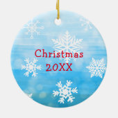 Kute whimsical Festive Kerstgnomen Keramisch Ornament (Achterkant)