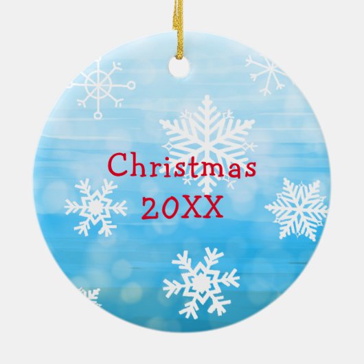 Kute whimsical Festive Kerstgnomen Keramisch Ornament (Achterkant)