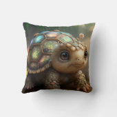 Kute Whimsical Glanzende Glittery Turtle Nursery Kussen (Achterkant)