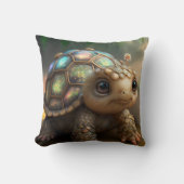 Kute Whimsical Glanzende Glittery Turtle Nursery Kussen (Voorkant)