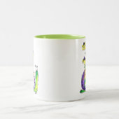 Kute Whimsical Happy Snail met gele bloemen Twee Tweekleurige Koffiemok (Center)