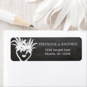 Kute Whimsical Heart Leafed Tree Light Roze Stippe Etiket (Insitu)