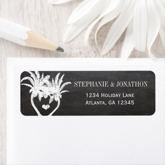 Kute Whimsical Heart Leafed Tree Light Roze Stippe Etiket (Insitu)