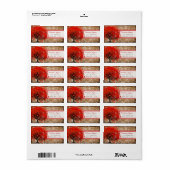 Kute Whimsical Heart Leafed Tree Red Pink Stippen Etiket (Full Sheet)