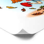 Kute whimsical herfst kind decor art poster (Hoek)