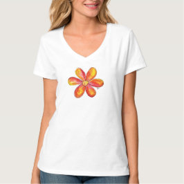 Kute Whimsical Oranje Flower Doodle T-shirt