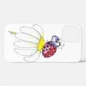 Kute Whimsical Red Ladybug op een witte trap Case-Mate iPhone Case (Achterkant (horizontaal))
