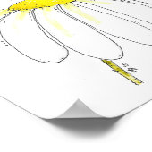 Kute Whimsical Red Ladybug op een witte trap Poster (Hoek)