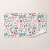 Kute Whimsical Santa Tree Patroon Roze Bad Handdoek (Handdoek)