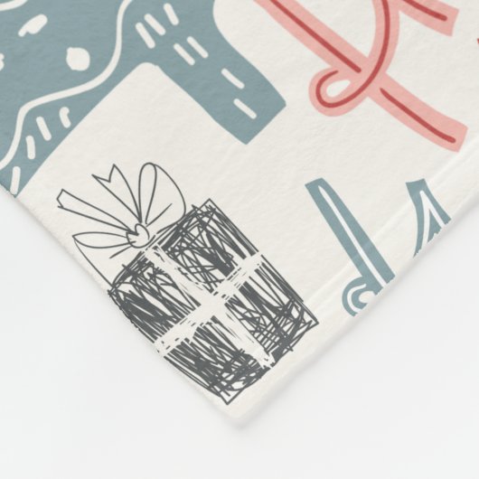 Kute Whimsical Santa Tree Patroon Roze Fleece Deken (Hoek)