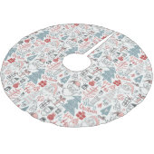 Kute Whimsical Santa Tree Patroon Roze Kerstboom Rok (Gekanteld)