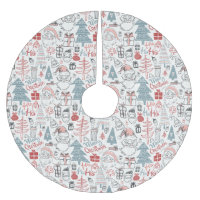 Kute Whimsical Santa Tree Patroon Roze