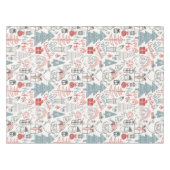 Kute Whimsical Santa Tree Patroon Roze Tafelkleed (Voorkant (Horizontaal))