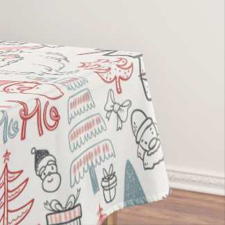 Kute Whimsical Santa Tree Patroon Roze Tafelkleed