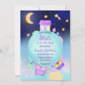 Kute whimsical sunshine sterren and moon baby show kaart (Voorkant)