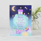 Kute whimsical sunshine sterren and moon baby show kaart (Staand voorkant)