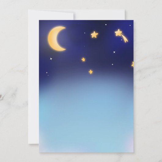 Kute whimsical sunshine sterren and moon baby show kaart (Achterkant)