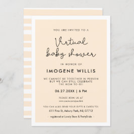 Kute whimsical typografie Virtueel Baby shower Kaart