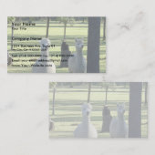 Kute White Alpaca Boys in Green Meadow vol met dri Visitekaartje (Voorkant / Achterkant)