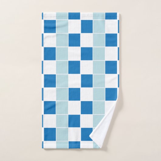 Kute White Blue Checkerboard Bad Handdoek (Handdoek)