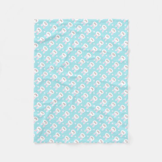 Kute White Bunnies Pattern Easter | Fleece Blanket (Voorkant)