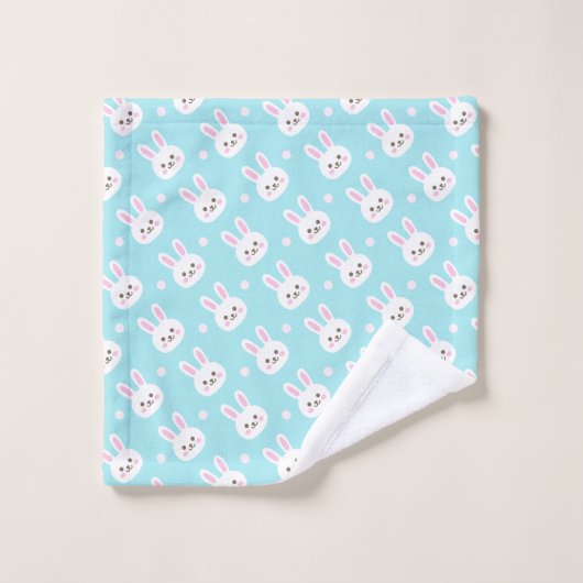 Kute White Bunnies Pattern Easter | Handdoekset Bad Handdoek (Wasdoekje)
