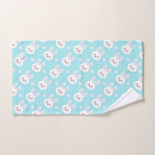 Kute White Bunnies Pattern Easter | Handdoekset Bad Handdoek (Handdoek)