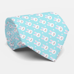 Kute White Bunnies Pattern Easter   Necktie Stropdas
