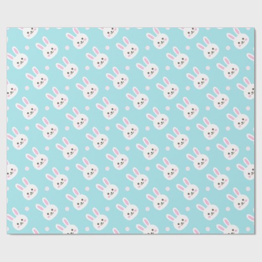 Kute White Bunnies Pattern Easter | Papier voor on (Vlak)