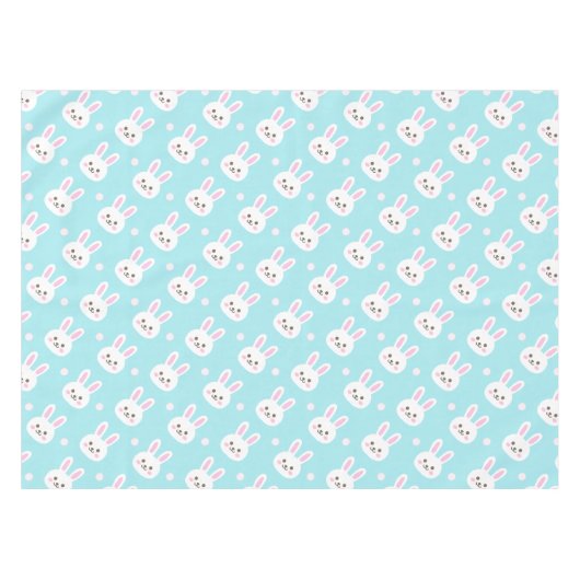 Kute White Bunnies Pattern Easter | Tablecloth Tafelkleed (Voorkant (Horizontaal))