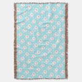 Kute White Bunnies Pattern Easter | Throw Blanket Deken (Voorkant Verticaal)