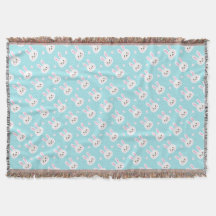Kute White Bunnies Pattern Easter | Throw Blanket
