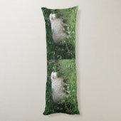 Kute White Fluffy Sheep Eating Body Pillow Lichaamskussen (Achterkant (Verticaal))