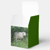 Kute White Fluffy Sheep Eating Custom Favor Box Bedankdoosjes (Geopend)