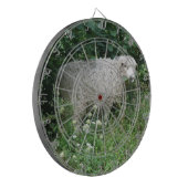 Kute White Fluffy Sheep Eating Dart Board Dartbord (Voorkant Links)