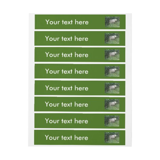 Kute White Fluffy Sheep Eating Labels Omwikkelbaar Adreslabel (Vel)