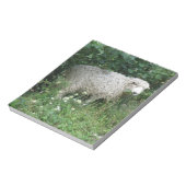 Kute White Fluffy Sheep Eating Notepad Notitieblok (Linkerzijde)