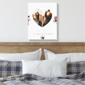 Kute White Heart Shaped Photo collage for Couple Canvas Afdruk (Insitu (Slaapkamer))