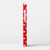 Kute White Hearts Pattern on Striking Red Case-Mate iPhone Case (Achterkant / Links)