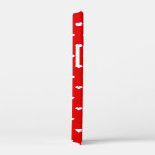 Kute White Hearts Pattern on Striking Red Case-Mate iPhone Case (Achterkant / Rechts)