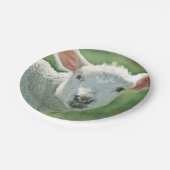 Kute white lamb portret papieren bordje (Gekanteld)