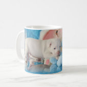 Kute White Paaspap Dog & Bunny Friends Koffiemok (Voorkant links)