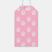 Kute white paw patroon op roze cadeaulabel (Voorkant)